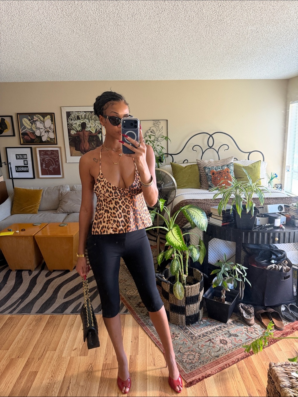 Vintage Windsor Leopard Print Cowl Satin Halter-neck